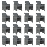 NNEVL 17 Piece Garden Dining Set with Cushions Grey Poly Rattan