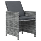 NNEVL 17 Piece Garden Dining Set with Cushions Grey Poly Rattan