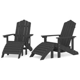 NNEVL Garden Adirondack Chairs 2 pcs with Footstools HDPE Anthracite