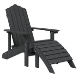 NNEVL Garden Adirondack Chairs 2 pcs with Footstools HDPE Anthracite