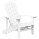 NNEVL Garden Adirondack Chair with Table HDPE White