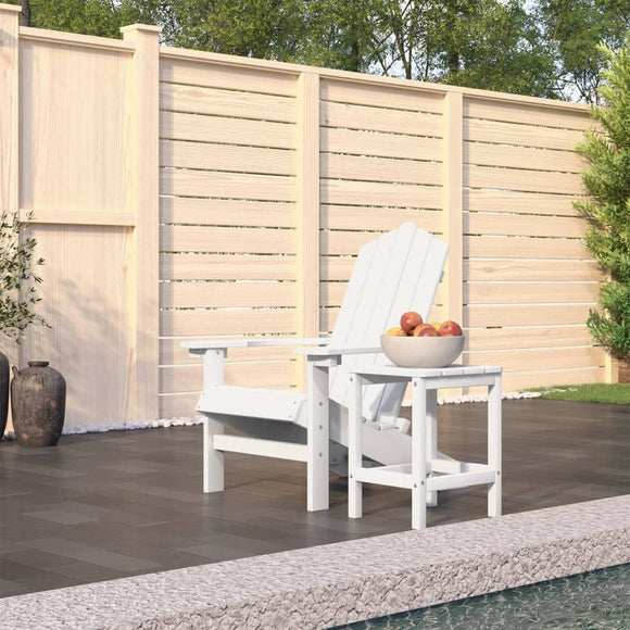 NNEVL Garden Adirondack Chair with Table HDPE White