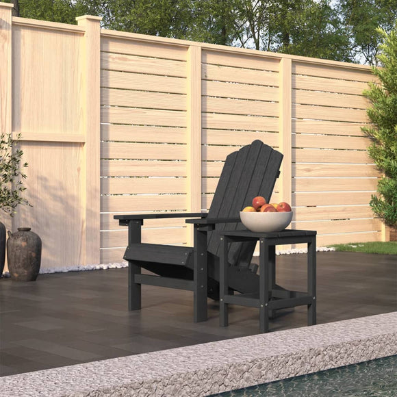 NNEVL Garden Adirondack Chair with Table HDPE Anthracite