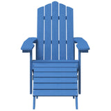 NNEVL Garden Adirondack Chair with Footstool & Table HDPE Aqua Blue