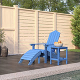 NNEVL Garden Adirondack Chair with Footstool & Table HDPE Aqua Blue