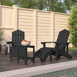 NNEVL Garden Adirondack Chairs with Footstool & Table HDPE Anthracite
