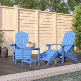 NNEVL Garden Adirondack Chairs with Footstool & Table HDPE Aqua Blue
