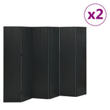 NNEVL 6-Panel Room Dividers 2 pcs Black 240x180 cm Steel
