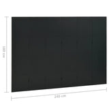 NNEVL 6-Panel Room Dividers 2 pcs Black 240x180 cm Steel