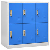 NNEVL Locker Cabinets 2 pcs Light Grey and Blue 90x45x92.5 cm Steel