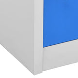 NNEVL Locker Cabinets 2 pcs Light Grey and Blue 90x45x92.5 cm Steel