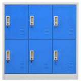 NNEVL Locker Cabinets 5 pcs Light Grey and Blue 90x45x92.5 cm Steel