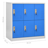 NNEVL Locker Cabinets 5 pcs Light Grey and Blue 90x45x92.5 cm Steel