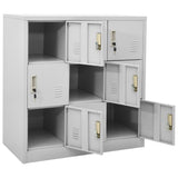NNEVL Locker Cabinets 2 pcs Light Grey 90x45x92.5 cm Steel