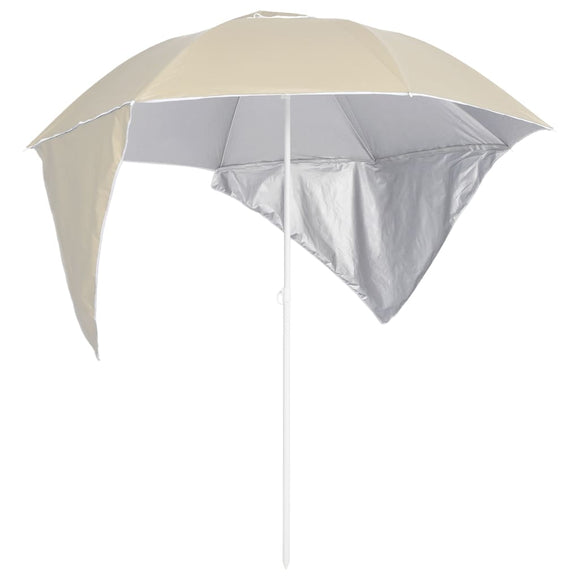 NNEVL Beach Umbrella with Side Walls Sand 215 cm