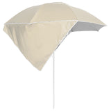 NNEVL Beach Umbrella with Side Walls Sand 215 cm