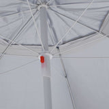 NNEVL Beach Umbrella with Side Walls Sand 215 cm