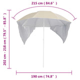NNEVL Beach Umbrella with Side Walls Sand 215 cm