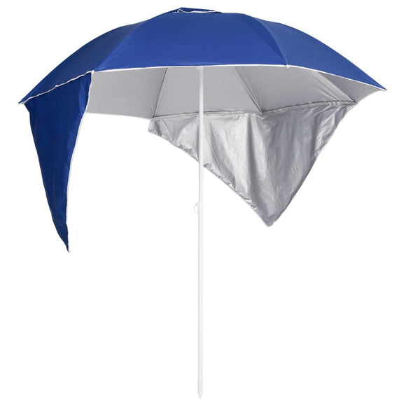 NNEVL Beach Umbrella with Side Walls Blue 215 cm