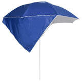 NNEVL Beach Umbrella with Side Walls Blue 215 cm