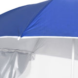 NNEVL Beach Umbrella with Side Walls Blue 215 cm