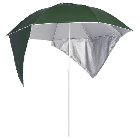NNEVL Beach Umbrella with Side Walls Green 215 cm