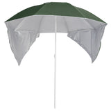 NNEVL Beach Umbrella with Side Walls Green 215 cm