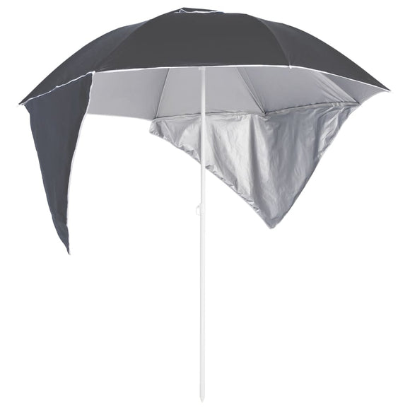 NNEVL Beach Umbrella with Side Walls Anthracite 215 cm
