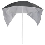 NNEVL Beach Umbrella with Side Walls Anthracite 215 cm