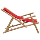 NNEVL Deck Chair Bamboo and Canvas Red