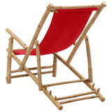 NNEVL Deck Chair Bamboo and Canvas Red