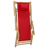 NNEVL Deck Chair Bamboo and Canvas Red