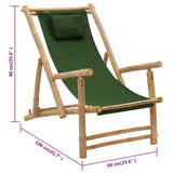 NNEVL Deck Chair Bamboo and Canvas Green