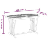 NNEVL Garden Table 160x85x75 cm Solid Wood Eucalyptus