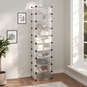 NNEVL Shoe Rack Transparent 44x32x174 cm PP