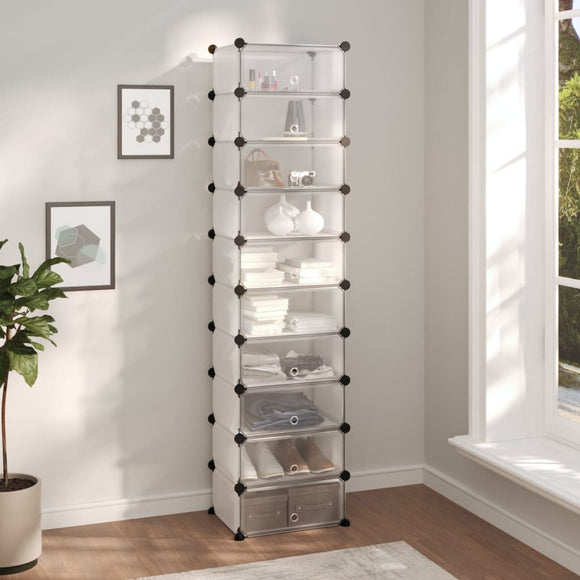 NNEVL Shoe Rack Transparent 44x32x174 cm PP