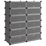 NNEVL Shoe Rack Black 94.5x36.5x106 cm PP