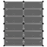 NNEVL Shoe Rack Black 94.5x36.5x106 cm PP