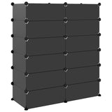 NNEVL Shoe Rack Black 94.5x36.5x106 cm PP