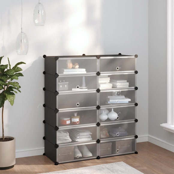 NNEVL Shoe Rack Black 94.5x36.5x106 cm PP