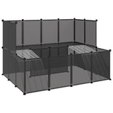 NNEVL Small Animal Cage Black 143x107x93 cm PP and Steel