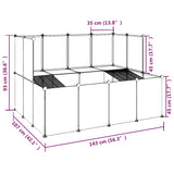 NNEVL Small Animal Cage Black 143x107x93 cm PP and Steel