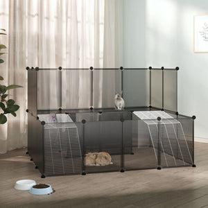 NNEVL Small Animal Cage Black 143x107x93 cm PP and Steel