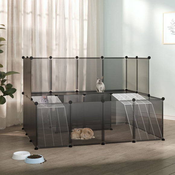 NNEVL Small Animal Cage Black 143x107x93 cm PP and Steel