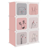 NNEVL Cube Storage Cabinet for Kids with 6 Cubes Pink PP