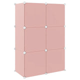 NNEVL Cube Storage Cabinet for Kids with 6 Cubes Pink PP