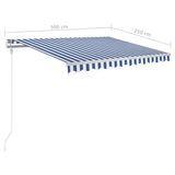 NNEVL Automatic Retractable Awning 300x250 cm Blue and White