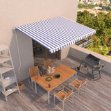 NNEVL Automatic Retractable Awning 400x300 cm Blue and White