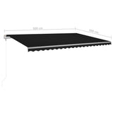 NNEVL Automatic Retractable Awning 500x300 cm Anthracite
