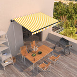 NNEVL Automatic Retractable Awning 300x250 cm Yellow and White